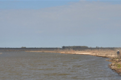El río Suquía desemboca en la Laguna del Plata, una muy amplia bahía al este de Mar Chiquita. La zona no es de fácil acceso y es solo frecuentada por pescadores.