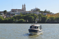 A unos 30 km de su desembocadura en el Atlántico, se encuentra la ciudad de Viedma, la capital de Río Negro. Está ubicada en la margen sur del río, que la separa de la pequeña ciudad de Carmen de Patagones, en la margen norte. Patagones es parte de la provincia de Buenos Aires.